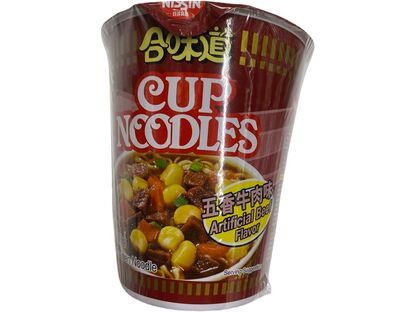 NISSIN ARTIFICIAL BEEF FLV CUP NOODLE