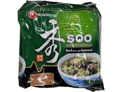 NONGSHIM  SOO AIR DRIED NOODLES BEEF FLV W/SEAWEED